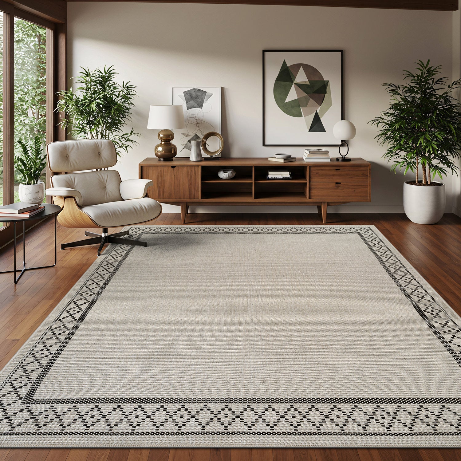 Woolen Bone Look Jute-Look Rug | Light & Stain-Resistant