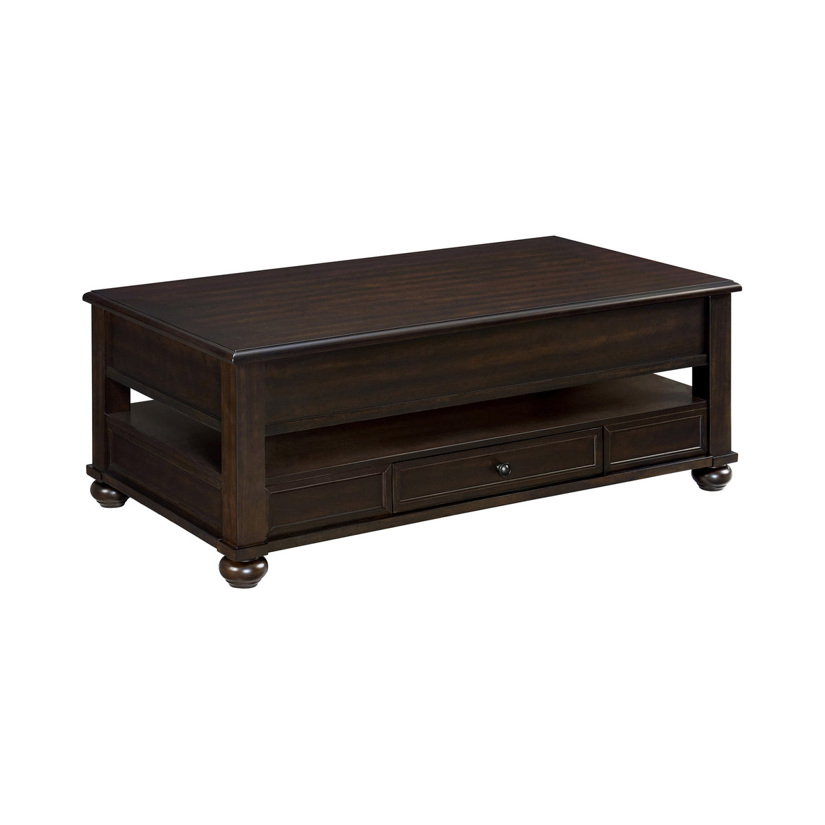 Wagner Cherry Rectangular Lift-Top Coffee Table with Casters - Ornate Home