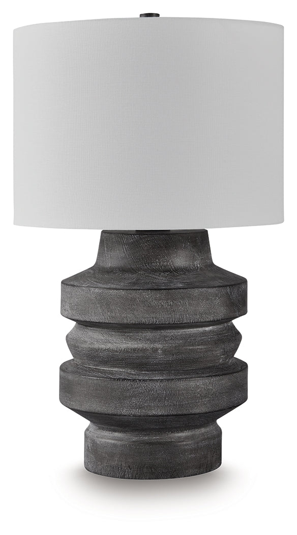 Wahida Distressed Black Poly Table Lamp - Ornate Home