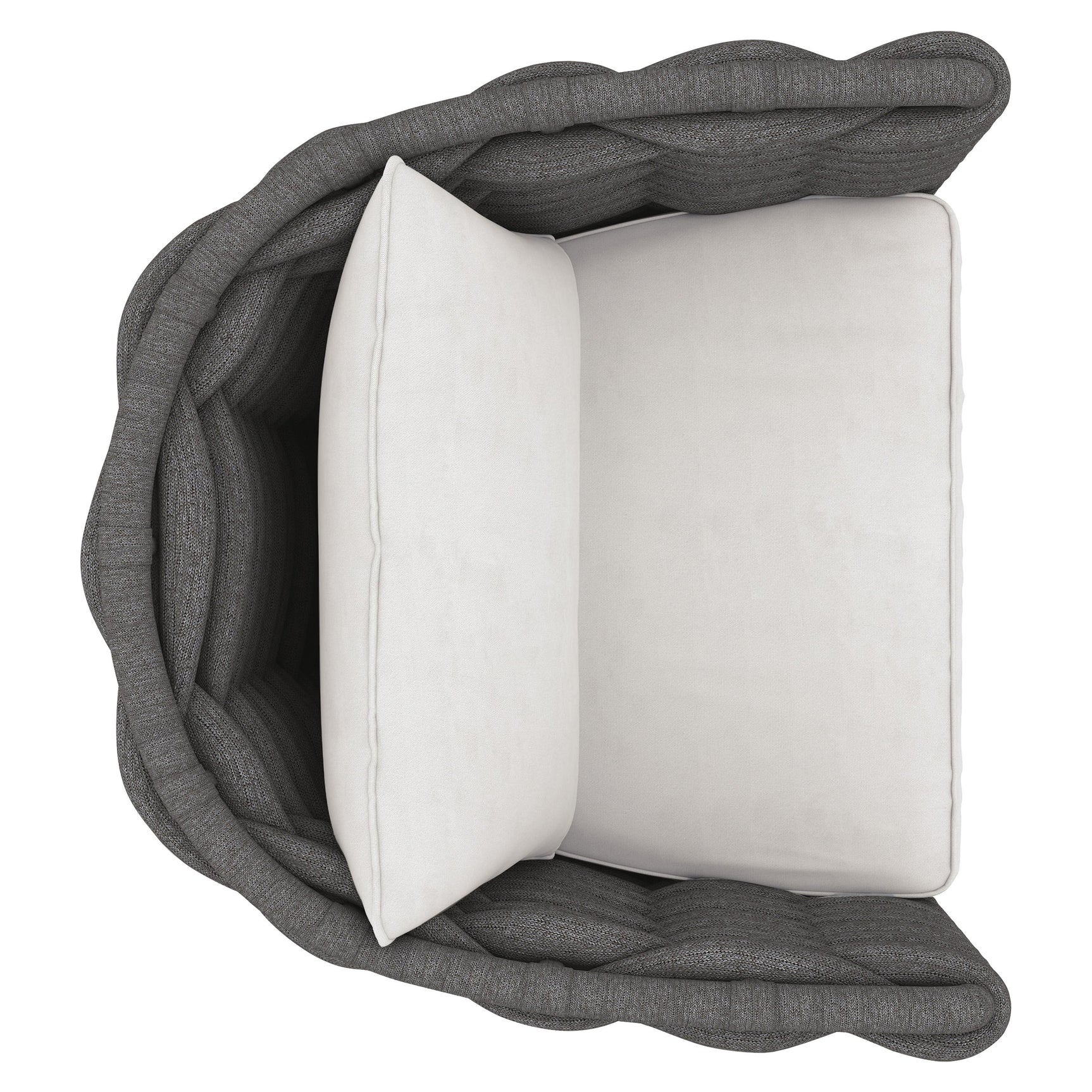 Wailea Cadet Grey/White/Cream Outdoor Swivel Chair - Ornate Home