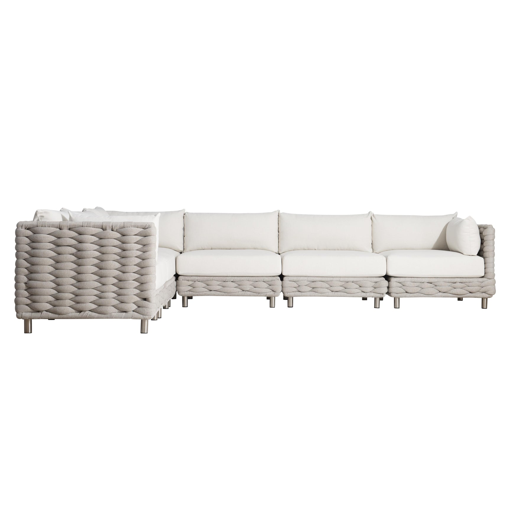 Wailea Nordic Grey/White/Cream Outdoor Sectional - Ornate Home