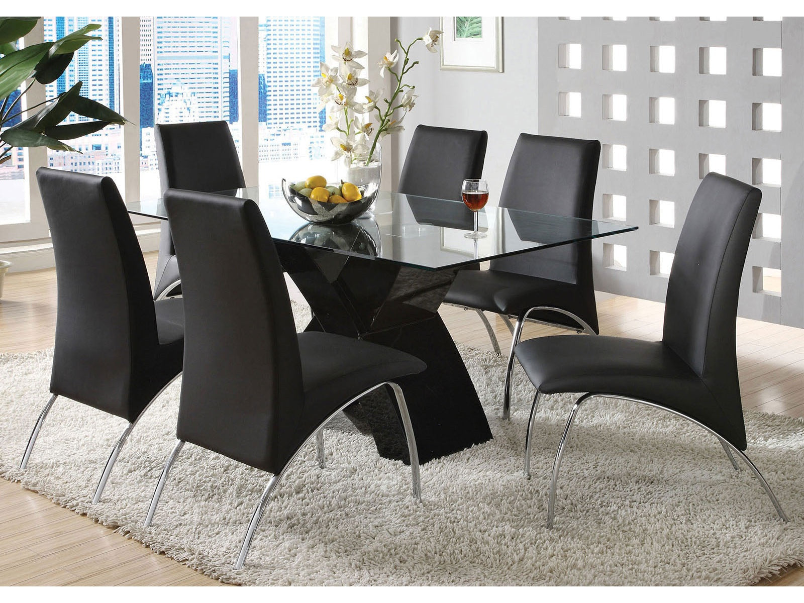 Wailoa Black 7 Pc. Dining Set - Ornate Home
