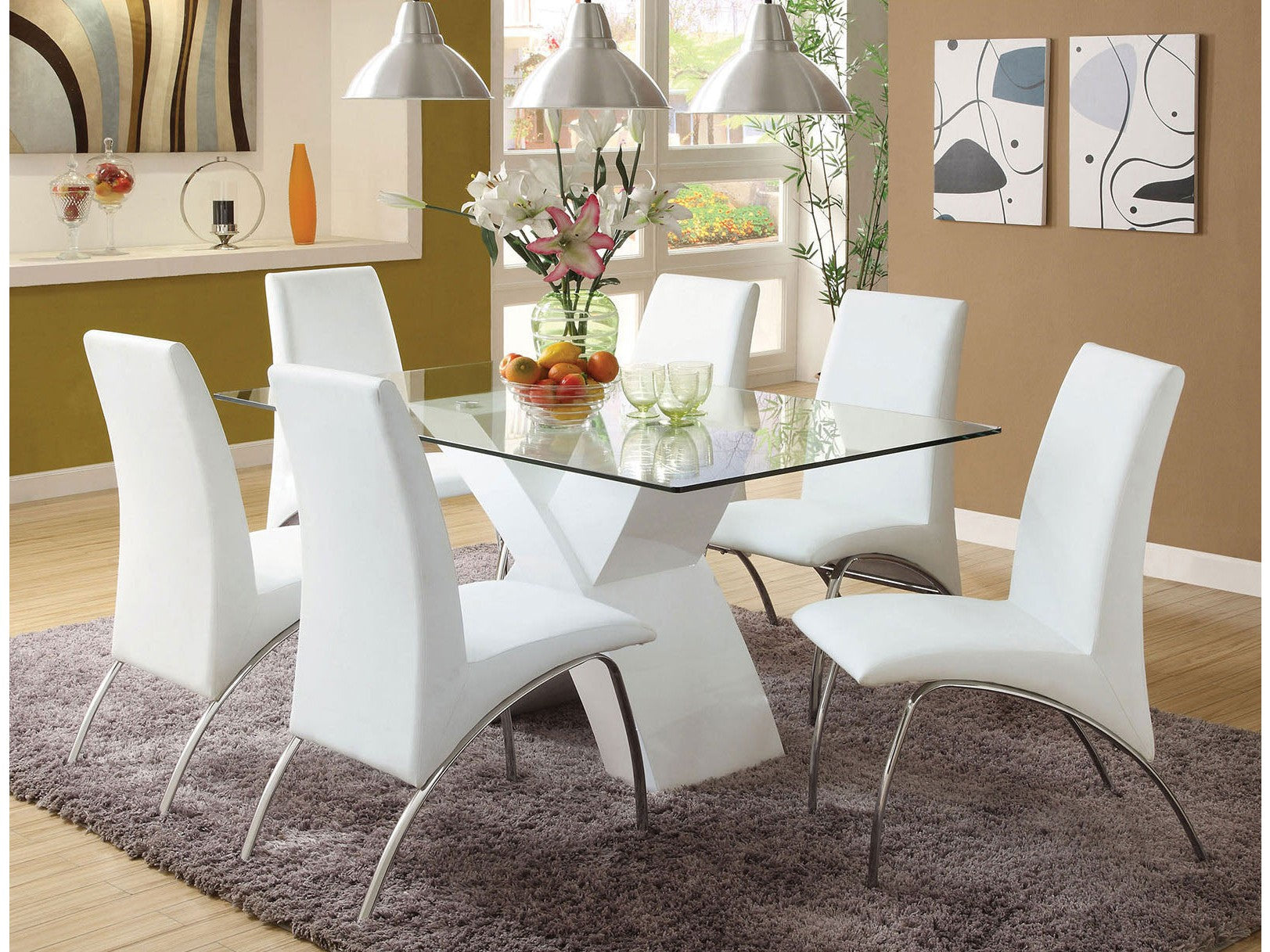 Wailoa White 7 Pc. Dining Set - Ornate Home