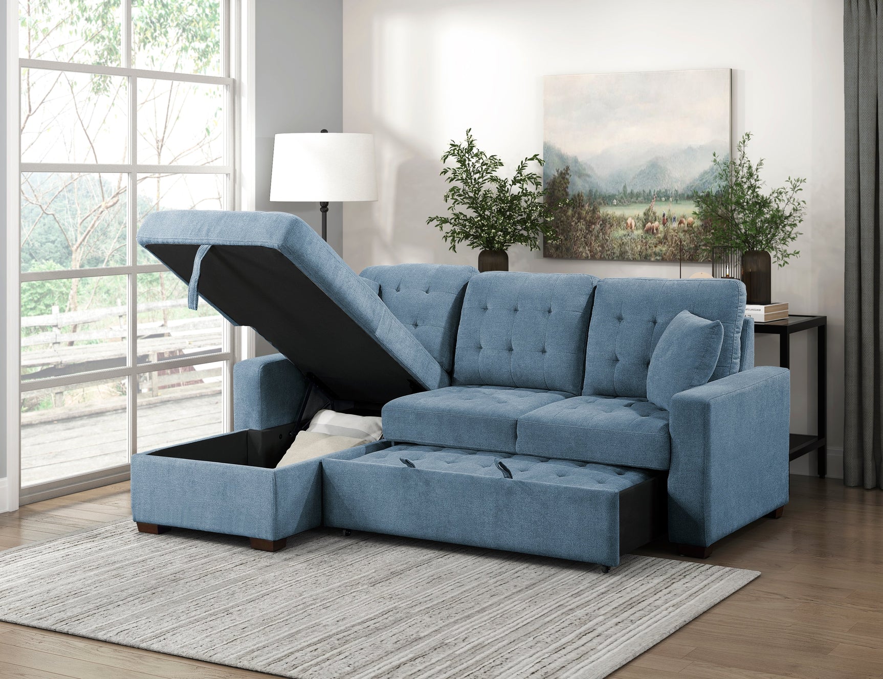 Waitsfield Blue 2-Piece Sectional with Left Chaise - Ornate Home