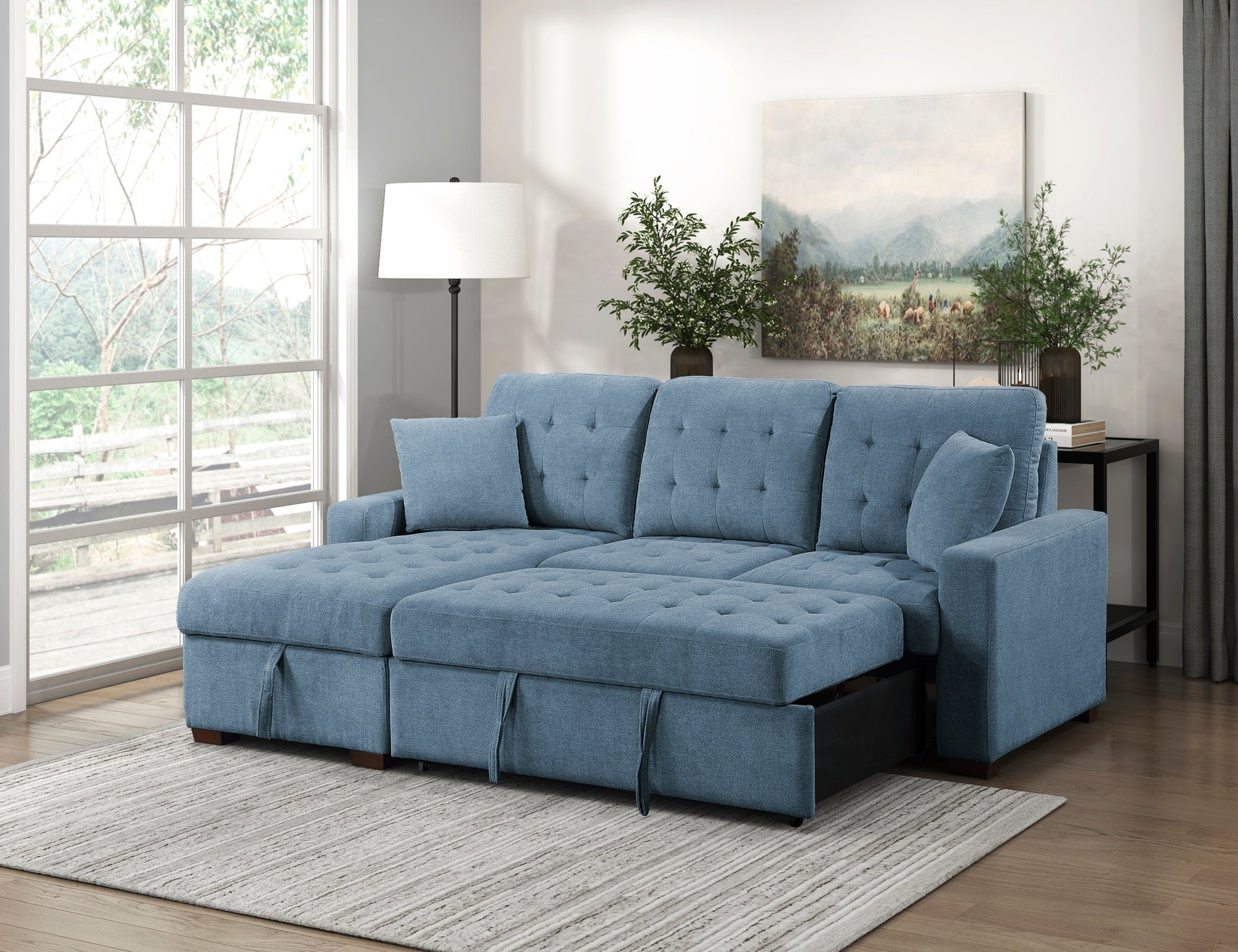Waitsfield Blue 2-Piece Sectional with Left Chaise - Ornate Home