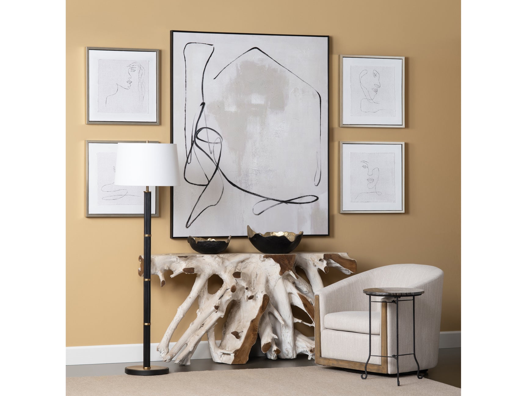 Waldorf 1 Brown/Black Canvas - Ornate Home