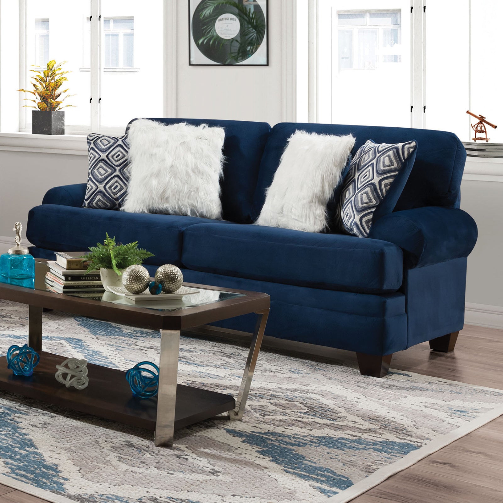 Waldstone Navy Sofa & Loveseat - Ornate Home