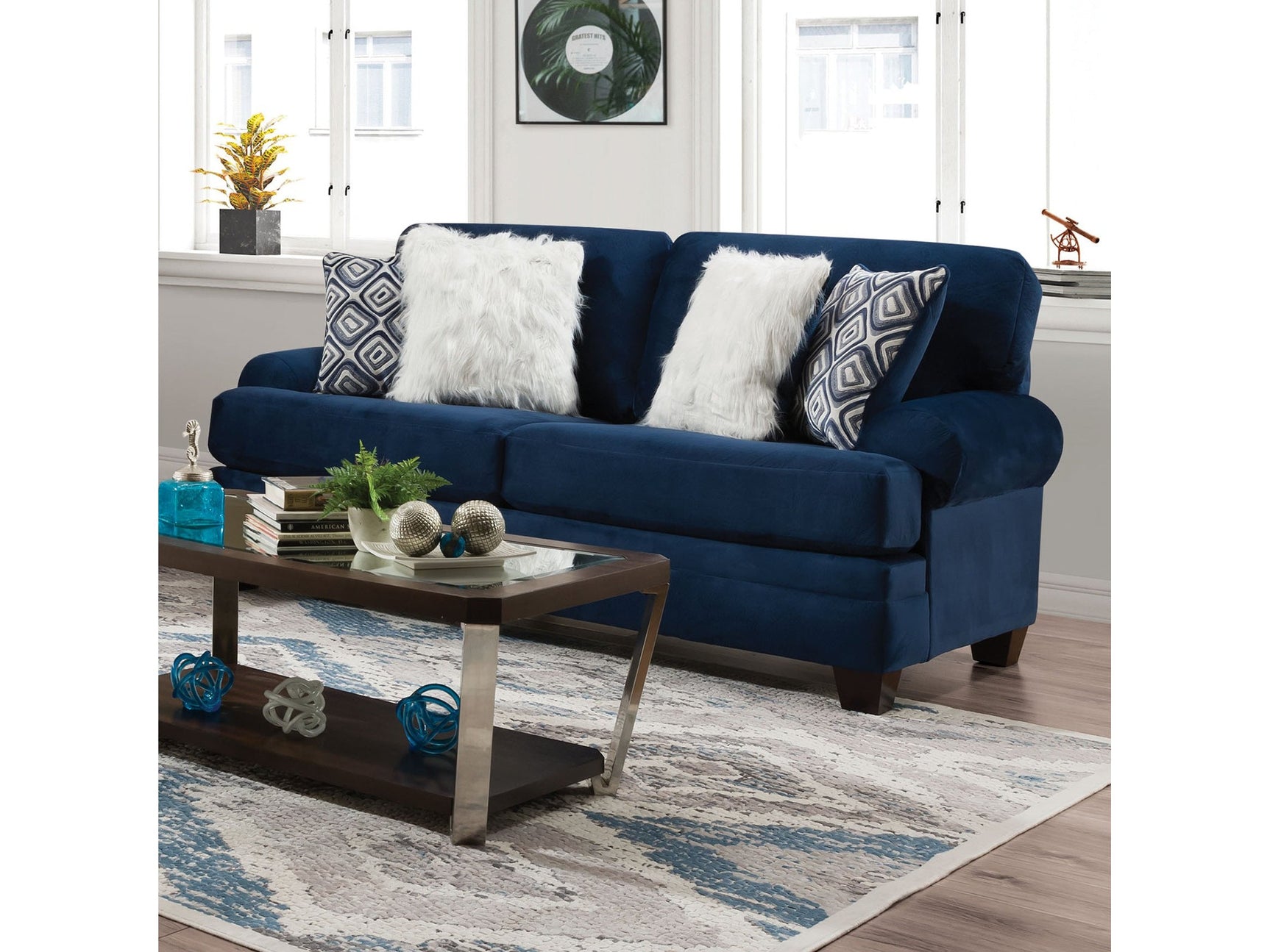 Waldstone Navy Sofa - Ornate Home
