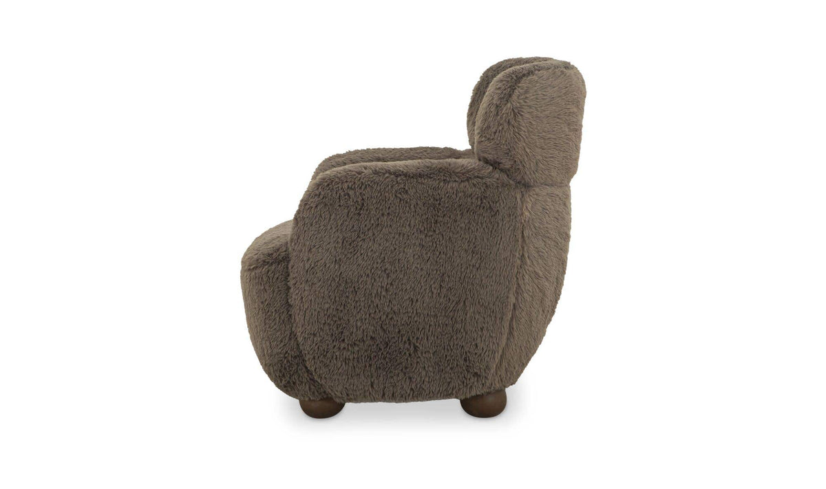Wales Light Brown Faux Fur Accent Chair - Ornate Home