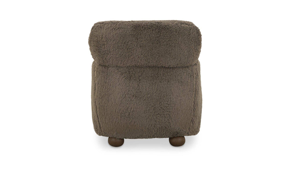 Wales Light Brown Faux Fur Accent Chair - Ornate Home