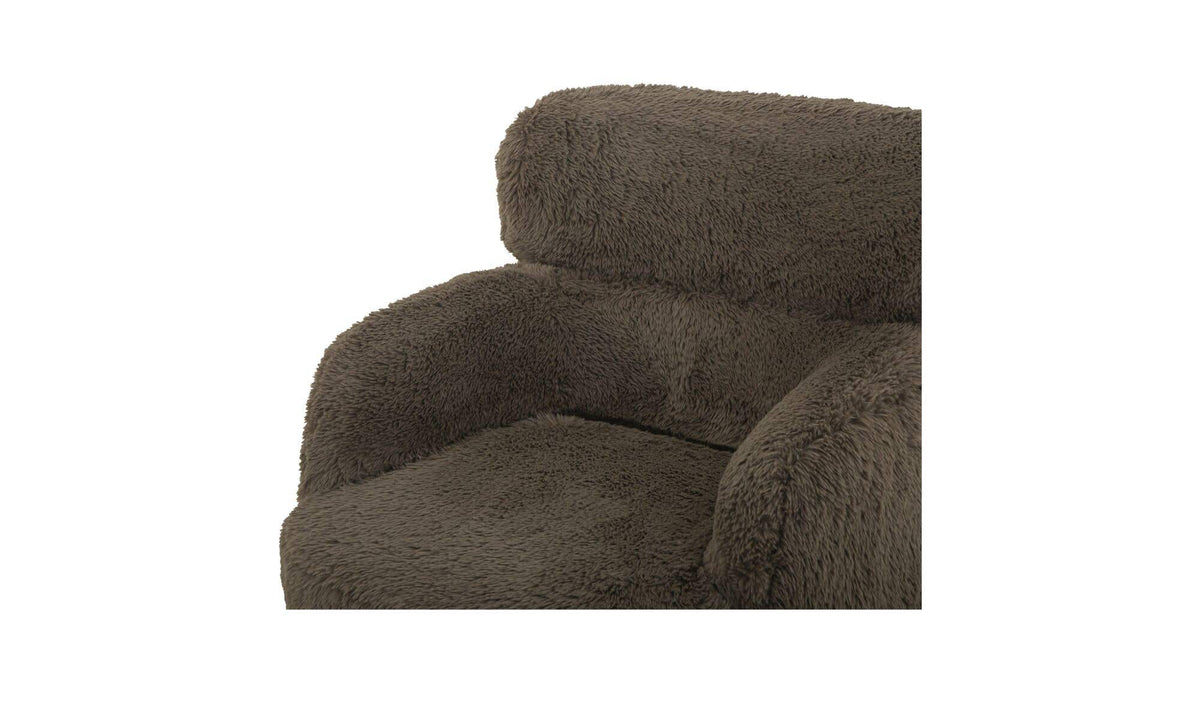 Wales Light Brown Faux Fur Accent Chair - Ornate Home