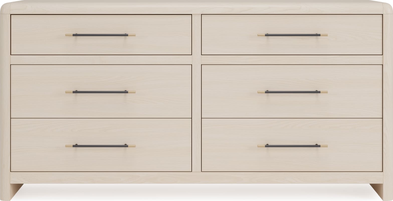 Wallen White Sand 6 Drawer Dresser - Ornate Home