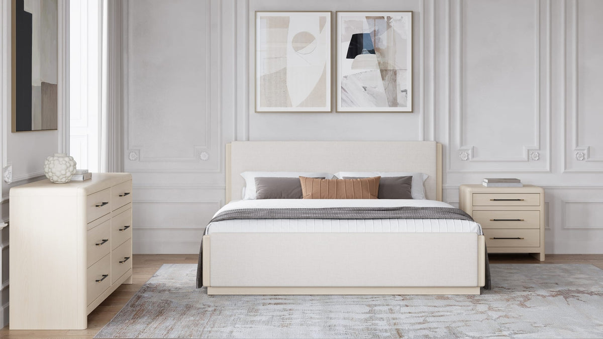 Wallen White Sand Queen Upholstered Bed - Ornate Home