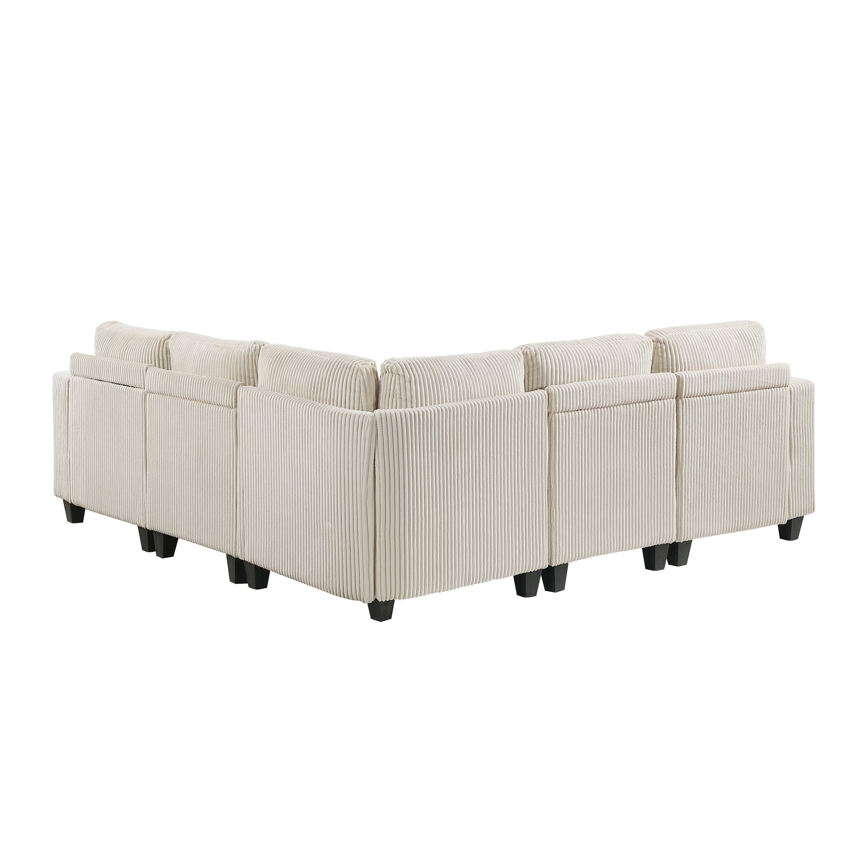Walterboro Beige 5-Piece Sectional with Storage, Storage Pouches and Charging Ports - Ornate Home
