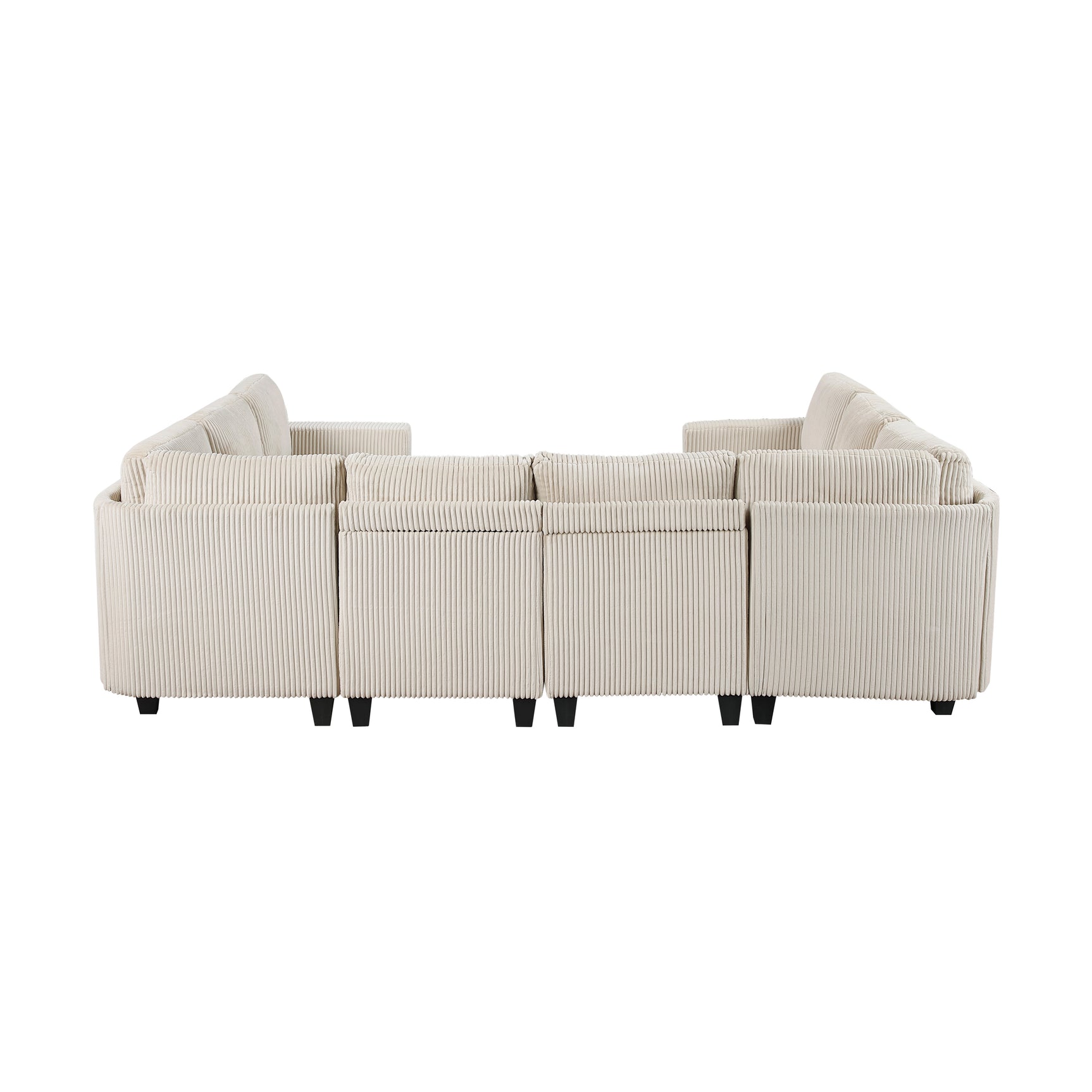 Walterboro Beige 8-Piece Sectional with Storage, Storage Pouches and Charging Ports - Ornate Home