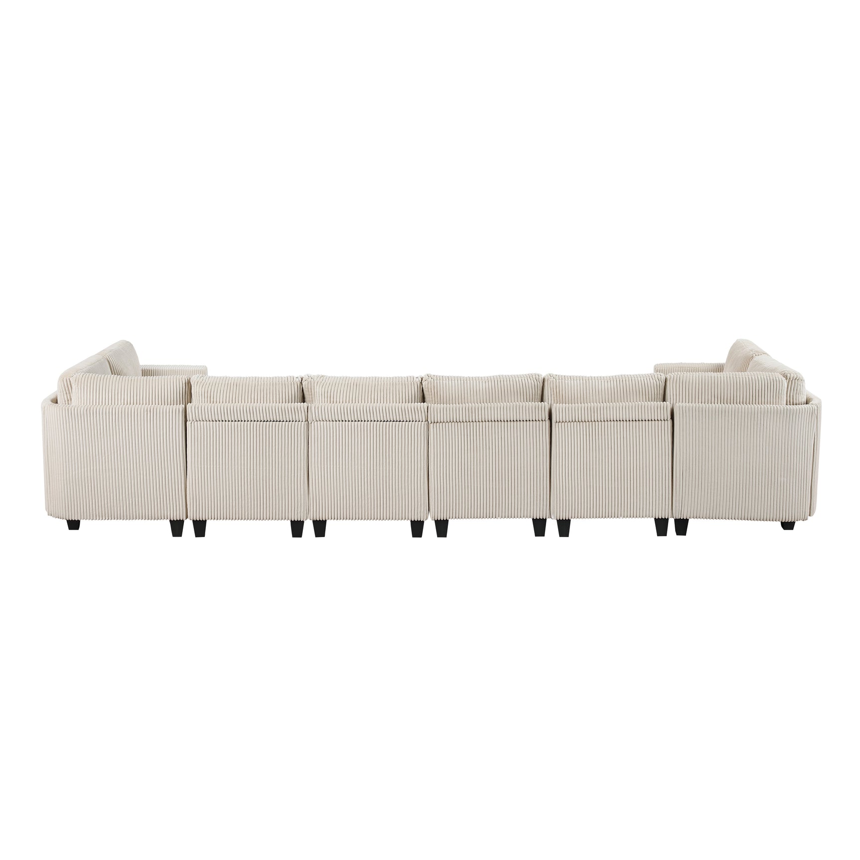 Walterboro Beige 8-Piece Sectional with Storage, Storage Pouches and Charging Ports - Ornate Home