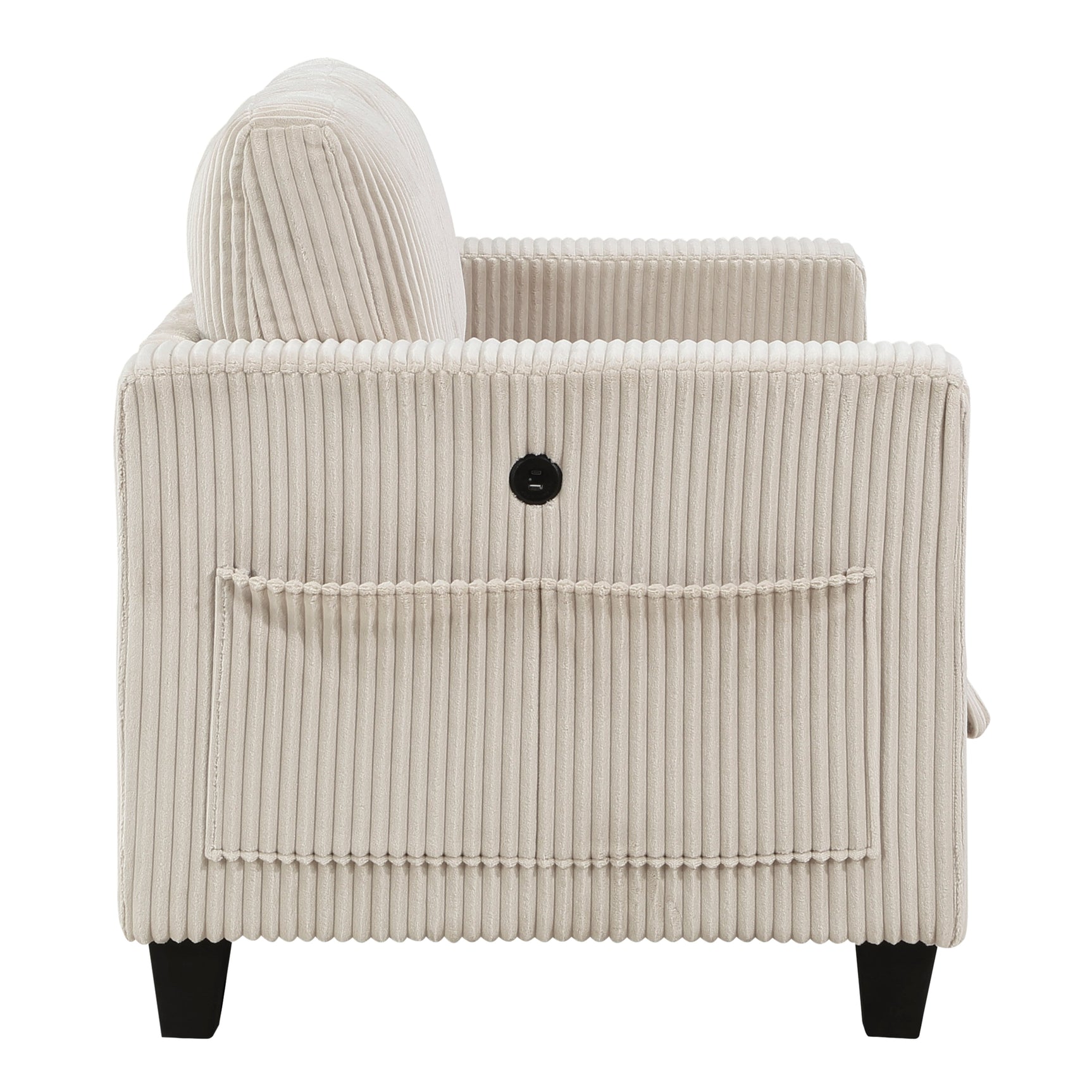 Walterboro Beige Loveseat with Storage Pouches - Ornate Home