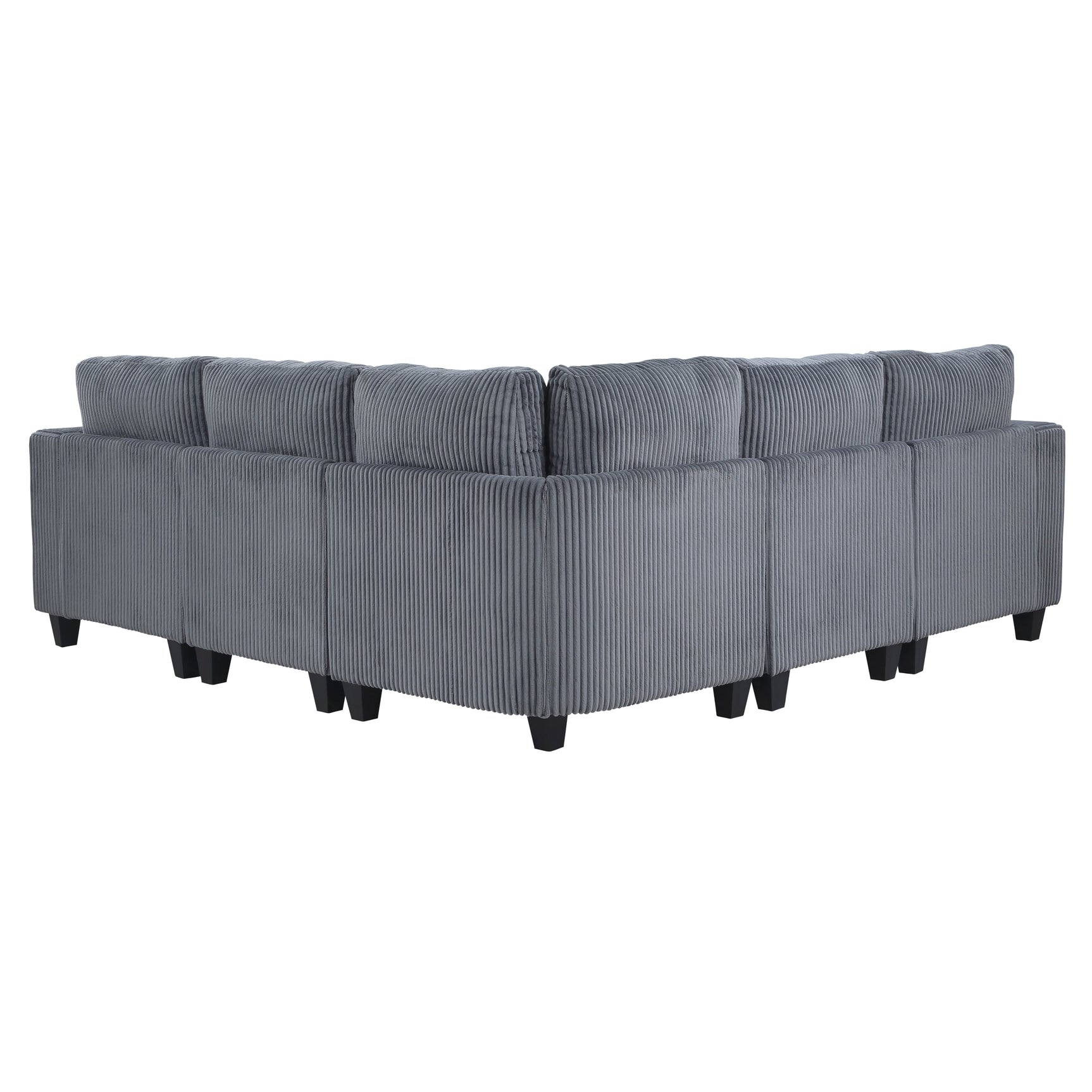 Walterboro Dark Gray 5-Piece Sectional with Storage Pouches - Ornate Home