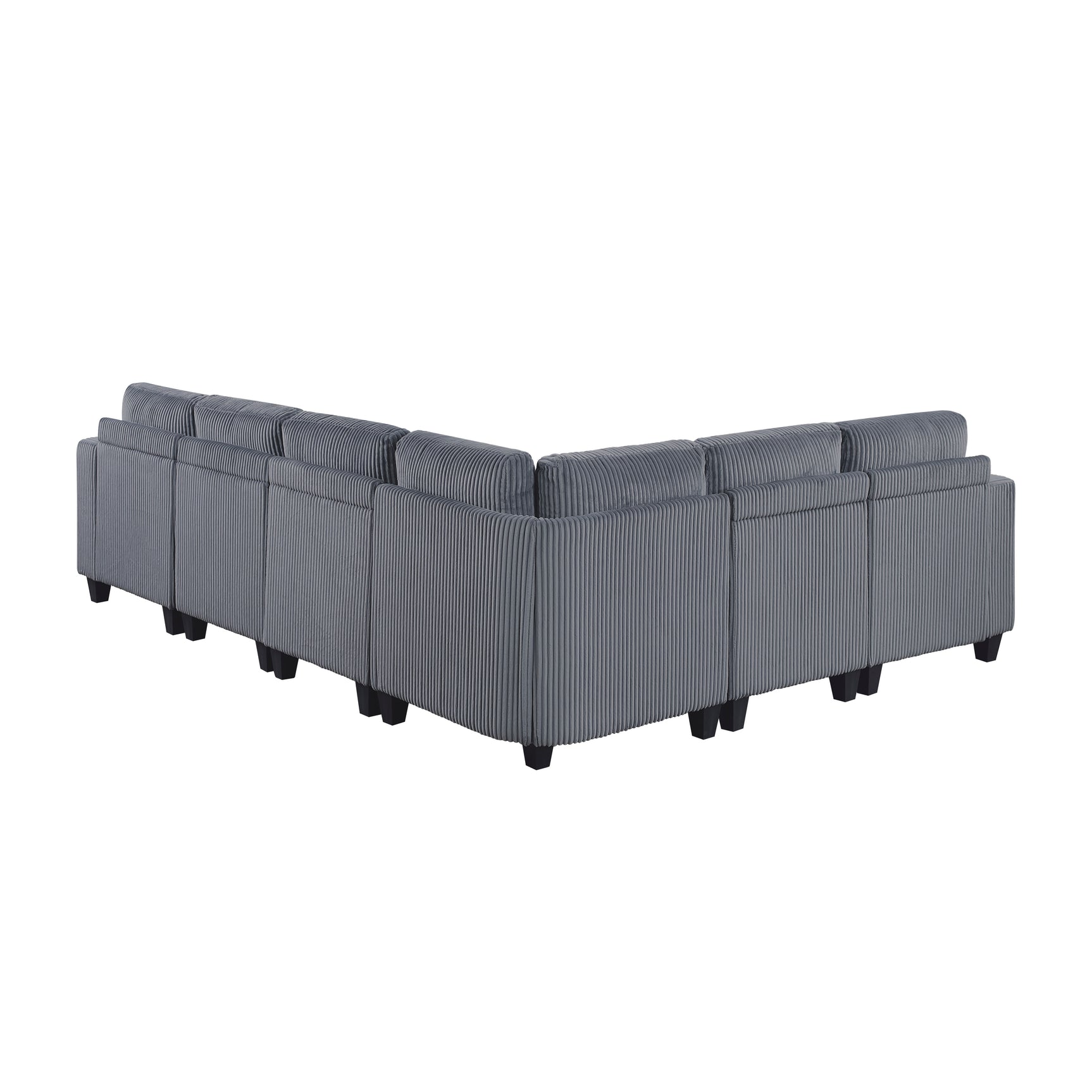 Walterboro Dark Gray 6-Piece Sectional with Storage, Storage Pouches and Charging Ports - Ornate Home