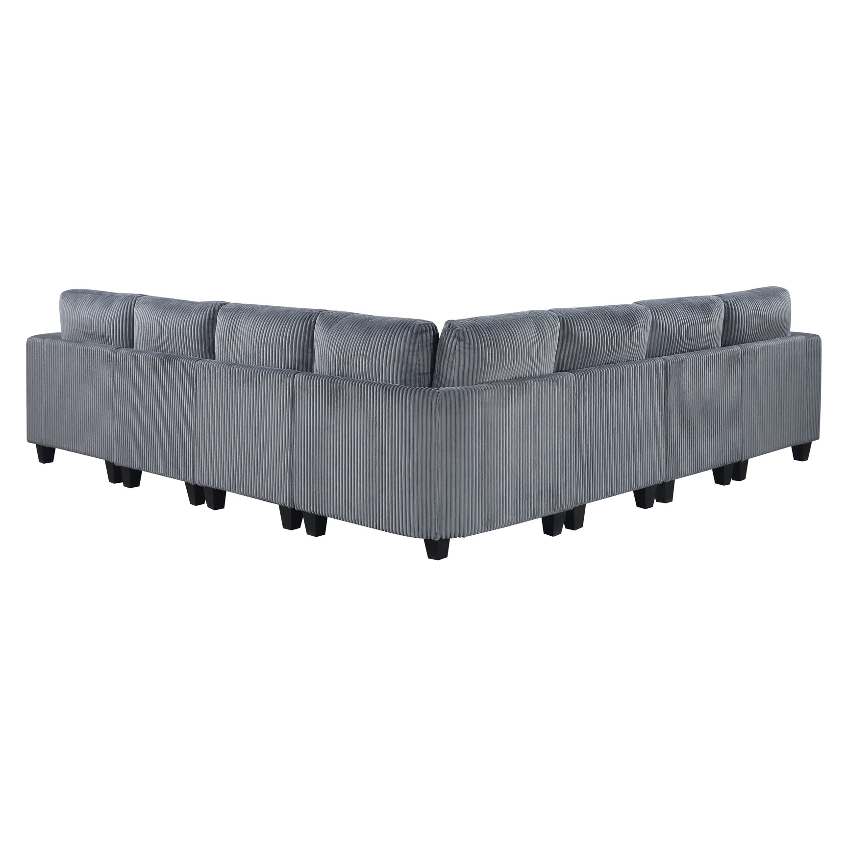 Walterboro Dark Gray 7-Piece Sectional with Storage Pouches - Ornate Home