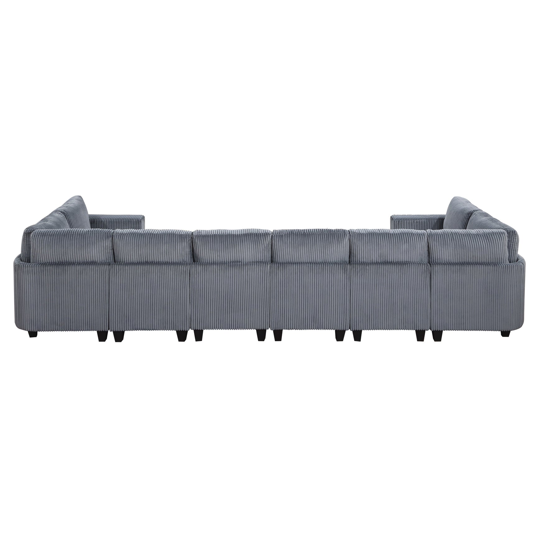 Walterboro Dark Gray 8-Piece Sectional with Storage Pouches - Ornate Home