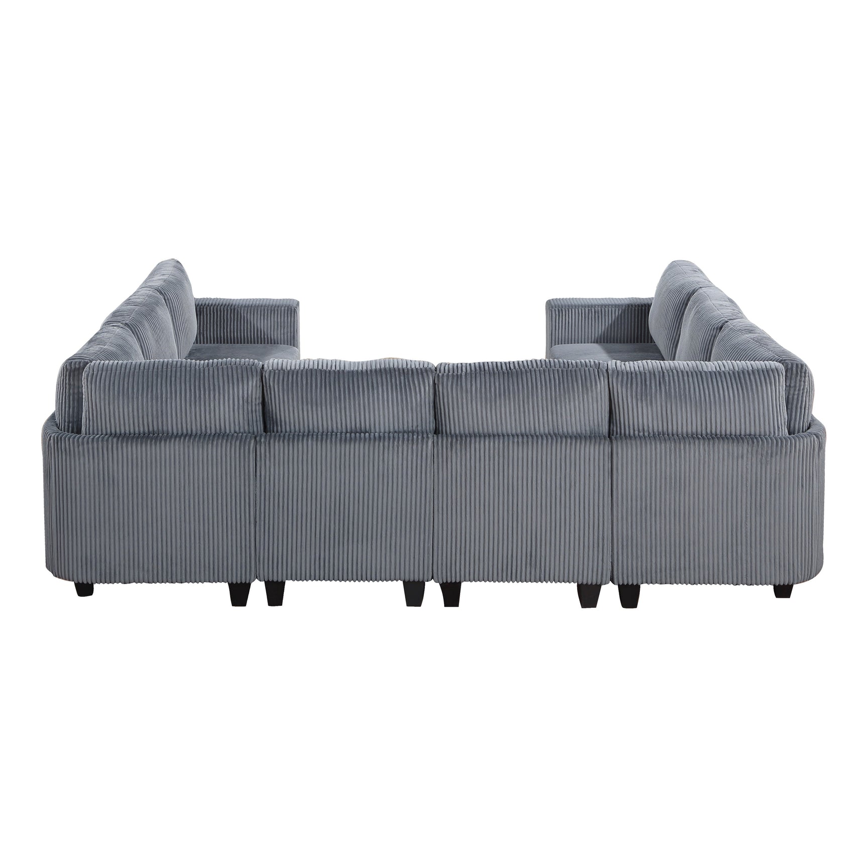 Walterboro Dark Gray 8-Piece Sectional with Storage Pouches - Ornate Home