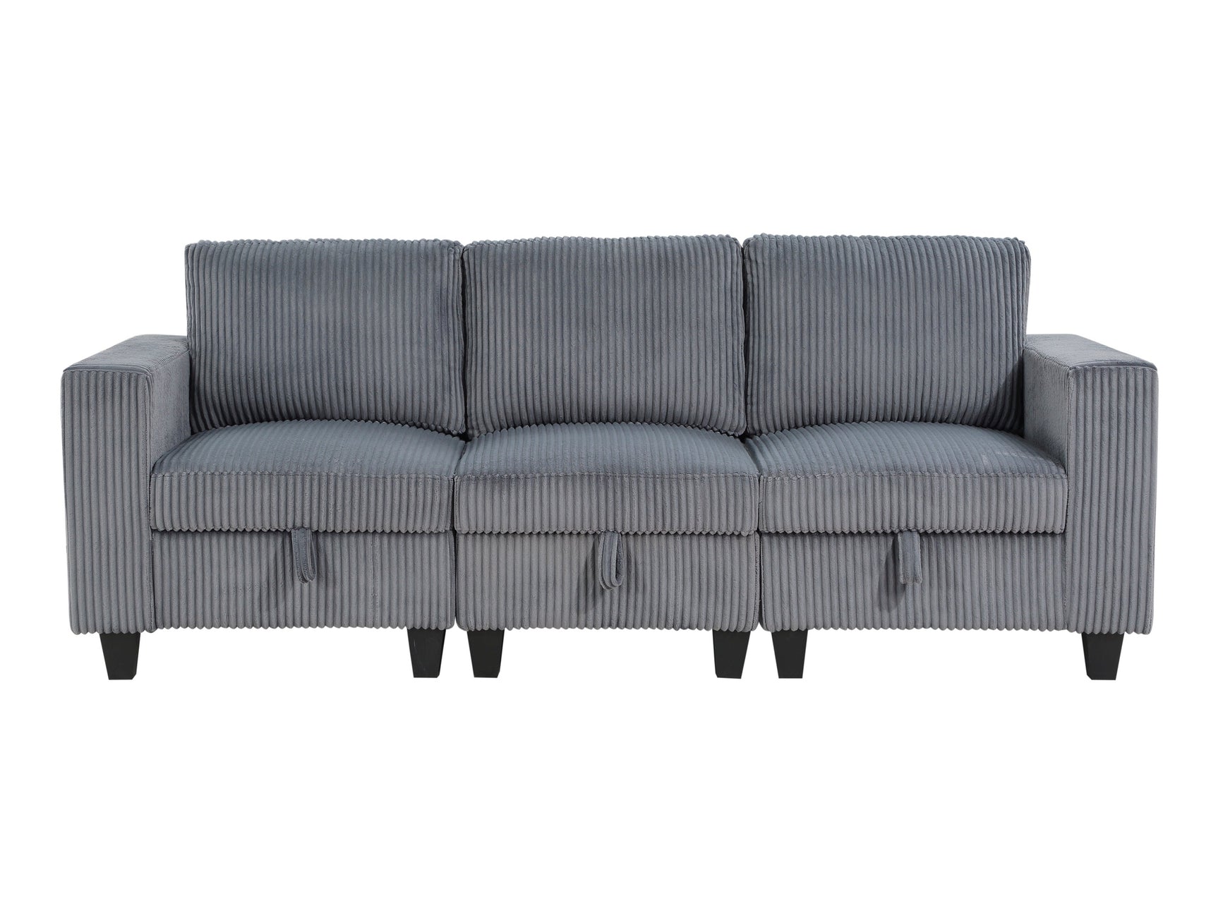 Walterboro Dark Gray Sofa with Storage Pouches - Ornate Home