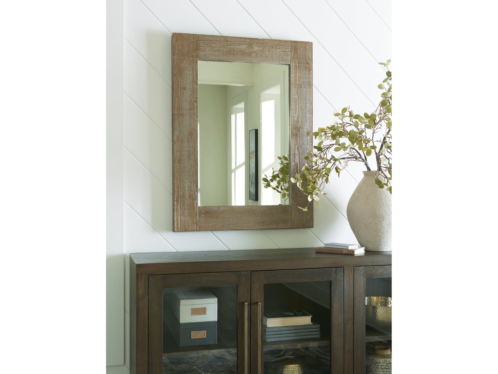 Waltleigh Distressed Brown Accent Mirror - Ornate Home