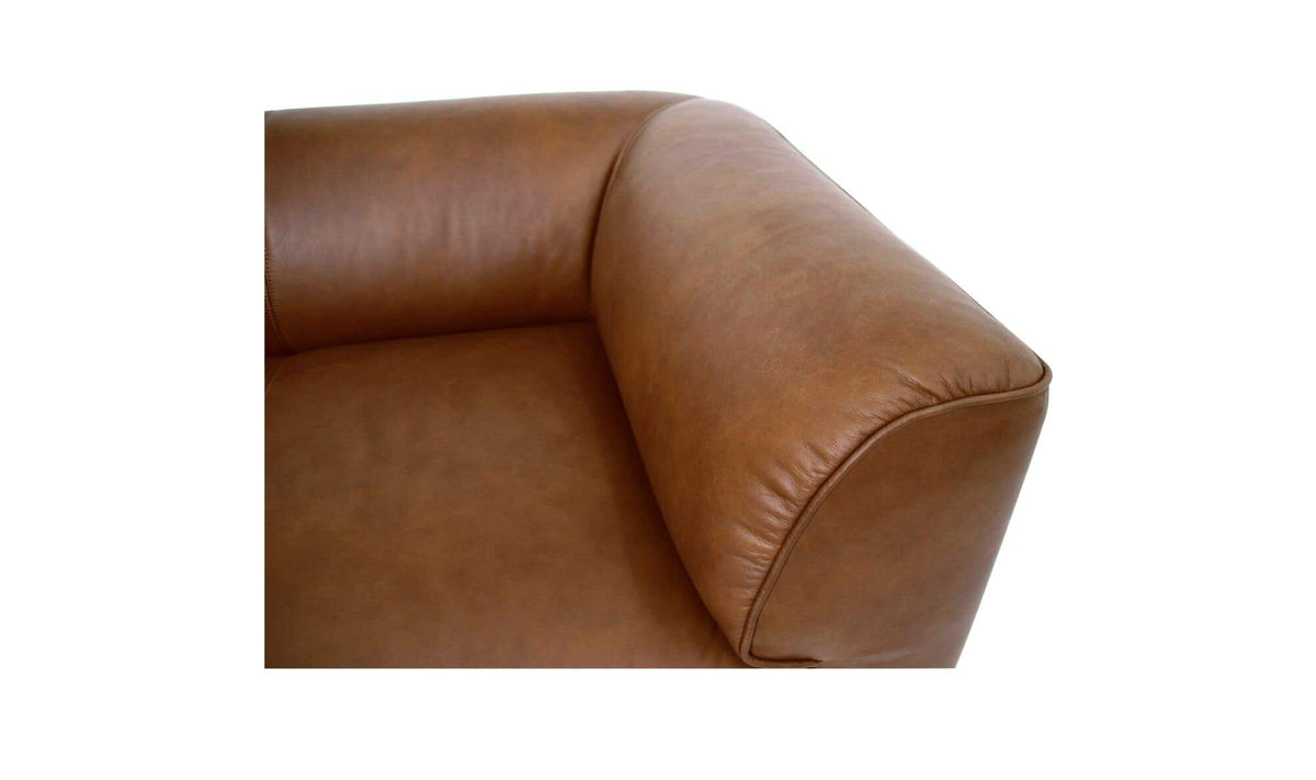 Ward Brown Leather Sofa - Ornate Home