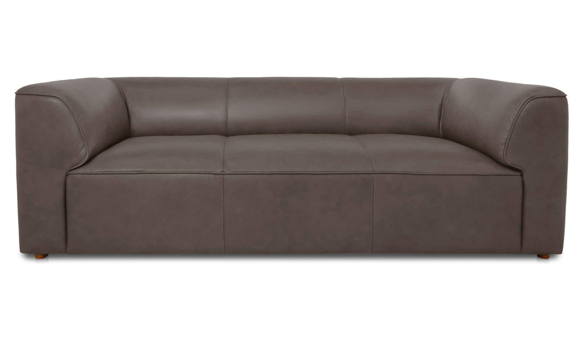 Ward Slate Brown Leather Sofa - Ornate Home