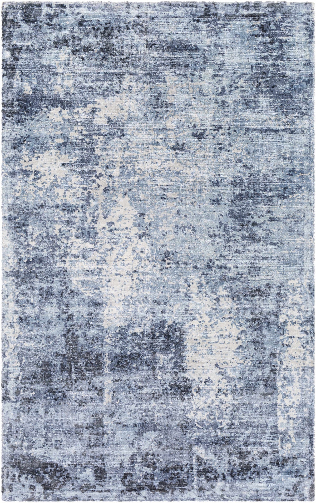 Wardle Abstract Blue/White Viscose Rug - Clearance - Ornate Home