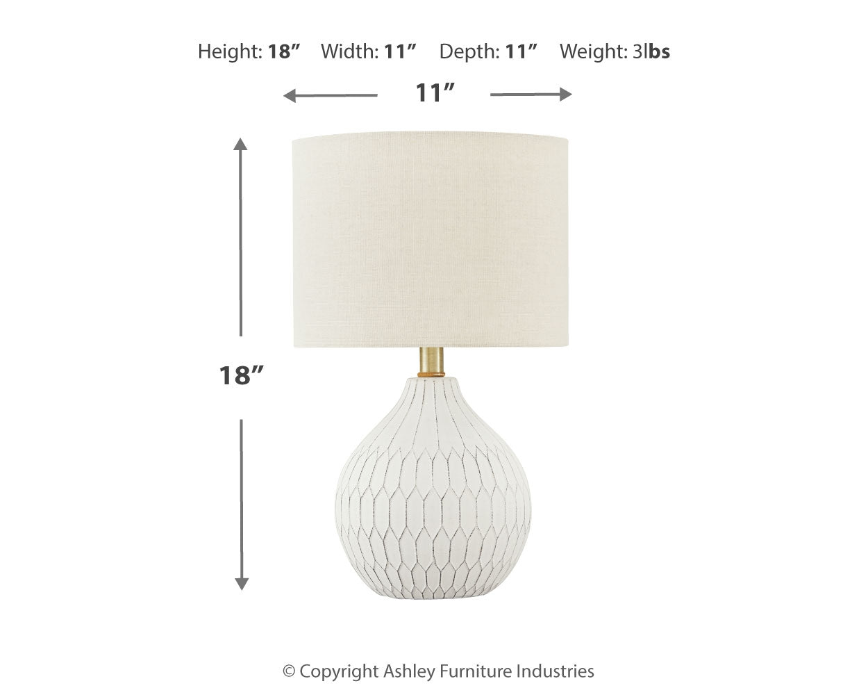 Wardmont White Table Lamp (Online Special Price) - Ornate Home