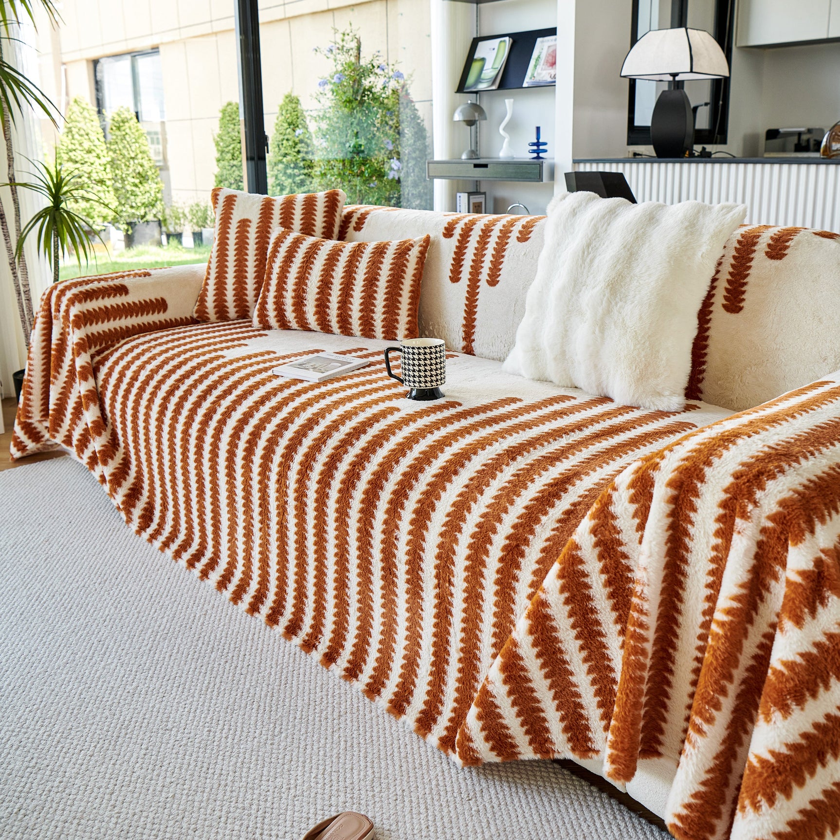 Warm Faux Fur Luxury Sofa Throw Blankets, Soft Cozy Thick Plush Shaggy Blankets for Couch Chair Bed - Ornate Home