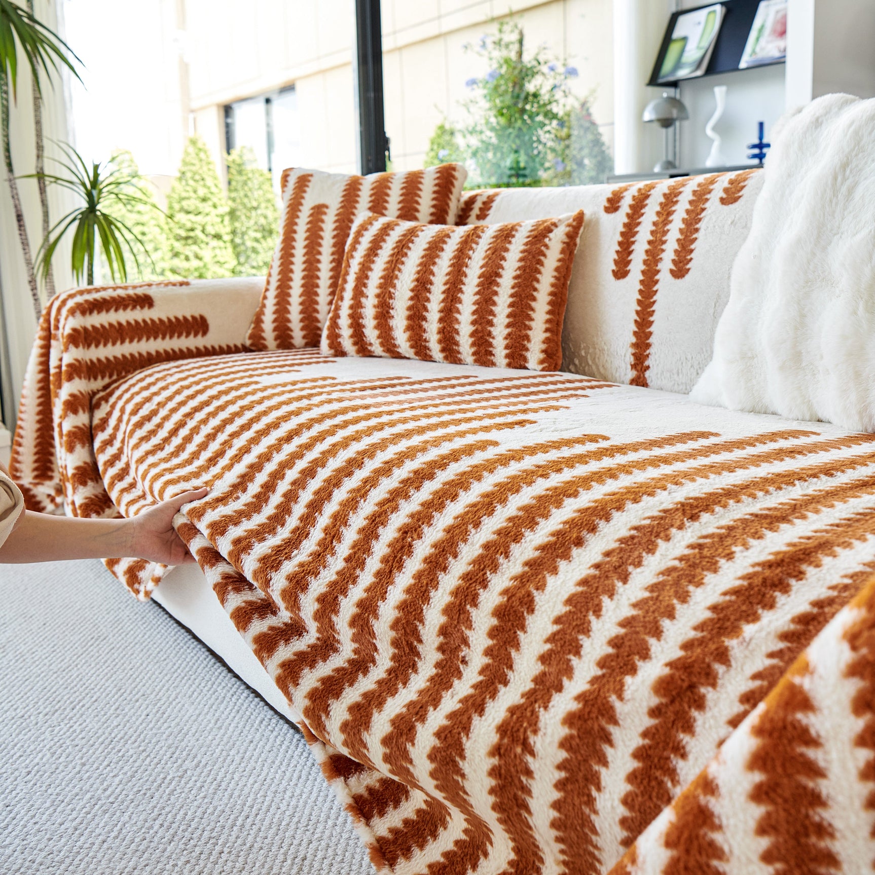 Warm Faux Fur Luxury Sofa Throw Blankets, Soft Cozy Thick Plush Shaggy Blankets for Couch Chair Bed - Ornate Home