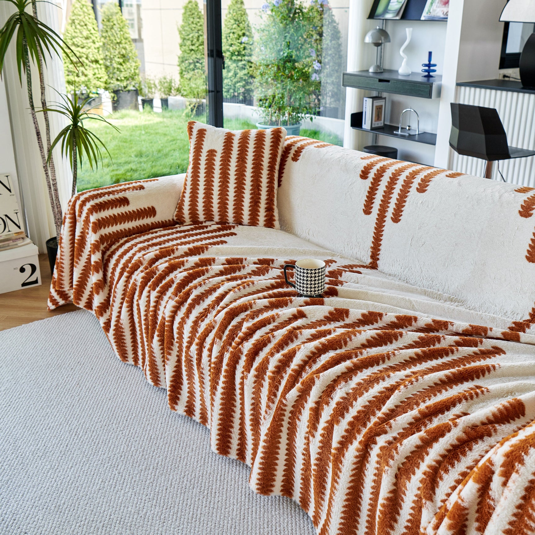 Warm Faux Fur Luxury Sofa Throw Blankets, Soft Cozy Thick Plush Shaggy Blankets for Couch Chair Bed - Ornate Home