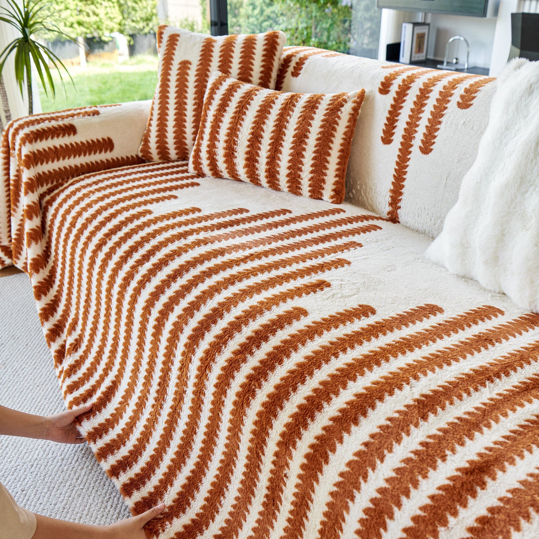Warm Faux Fur Luxury Sofa Throw Blankets, Soft Cozy Thick Plush Shaggy Blankets for Couch Chair Bed - Ornate Home