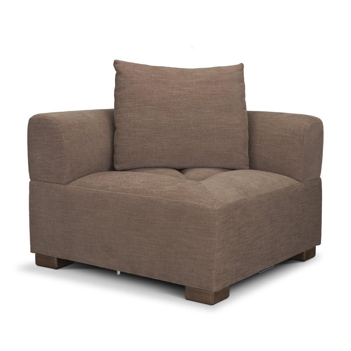 Warner Channel Brown 3-Piece Long Sofa Set with Small Corner Piece with Back Cushions