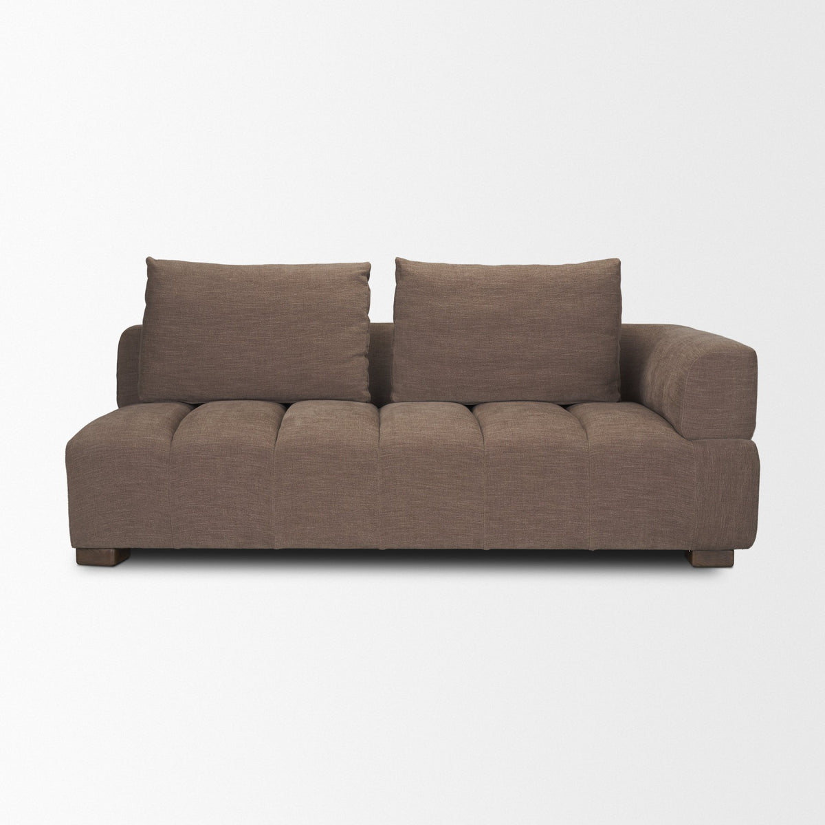Warner Channel Brown 3-Piece Long Sofa Set with Small Corner Piece with Back Cushions