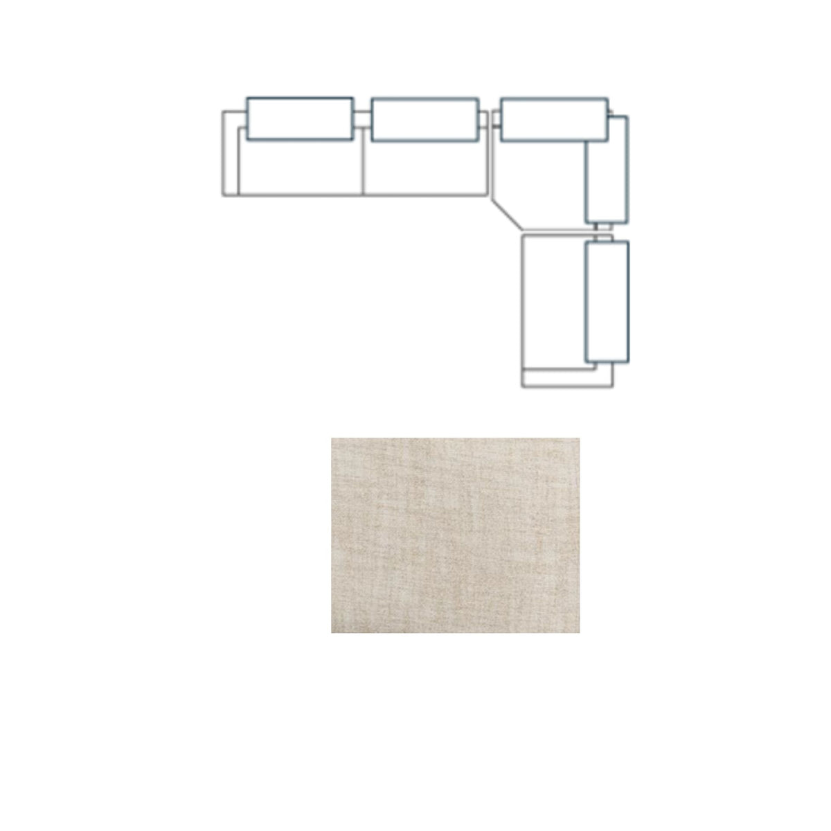 Warner Frame Beige 3-Piece Long Left Arm Sofa Set with Corner Piece with Back Cushions - Ornate Home