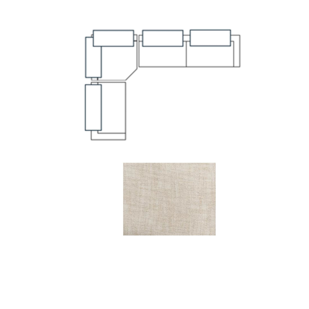 Warner Frame Beige 3-Piece Long Right Arm Sofa Set with Corner Piece with Back Cushions - Ornate Home