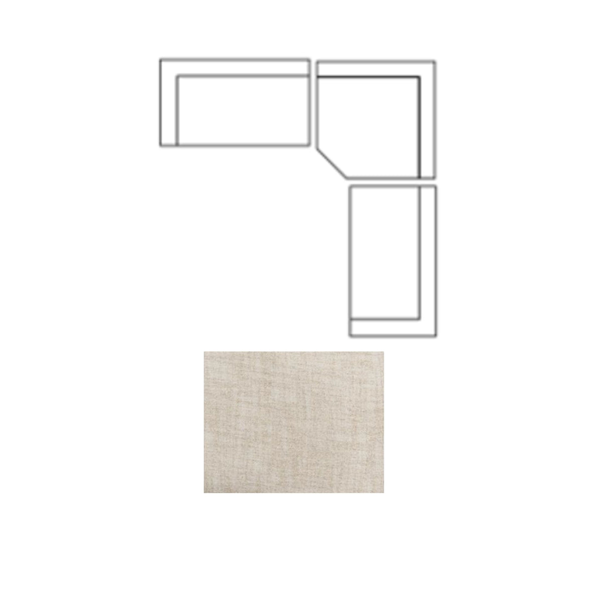 Warner Frame Beige 3-Piece Standard Sofa Set with Corner Piece - Ornate Home