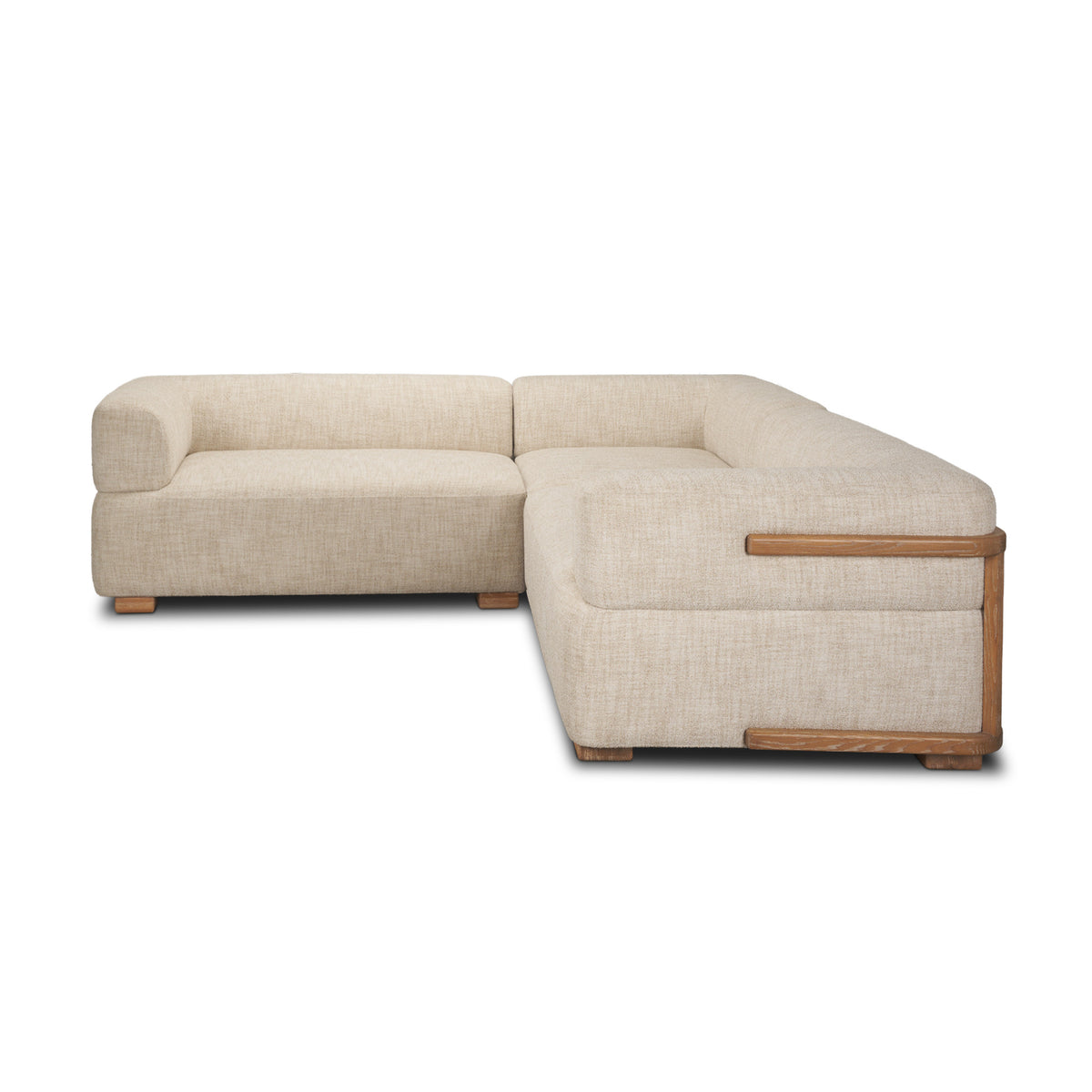 Warner Frame Beige 3-Piece Standard Sofa Set with Small Corner Piece - Ornate Home