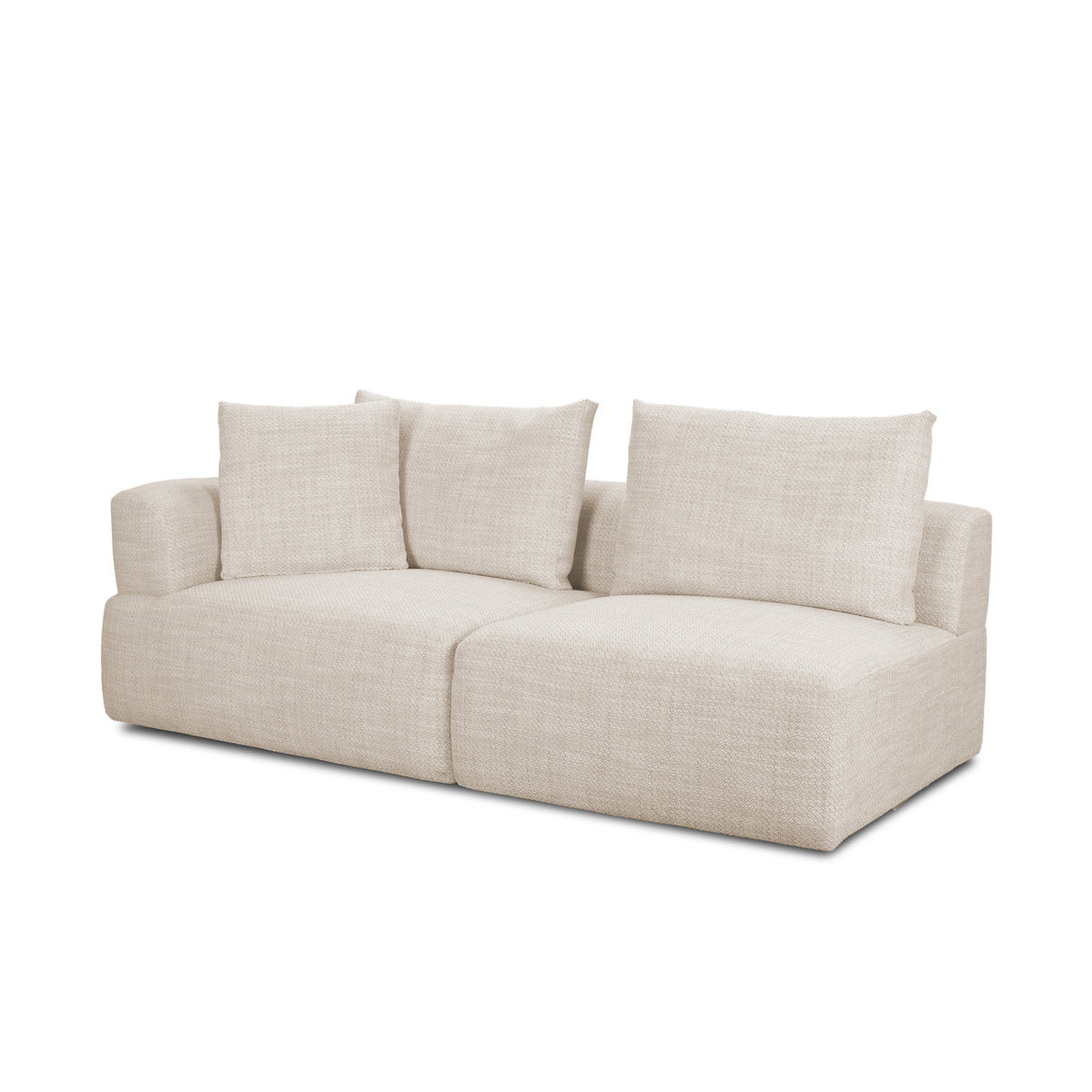 Warner Oatmeal 3-Piece Long Sofa Set with Corner Piece - Ornate Home