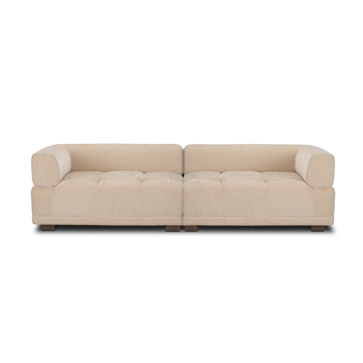 Warner Quilt Beige 2-Piece Sofa Set - Ornate Home
