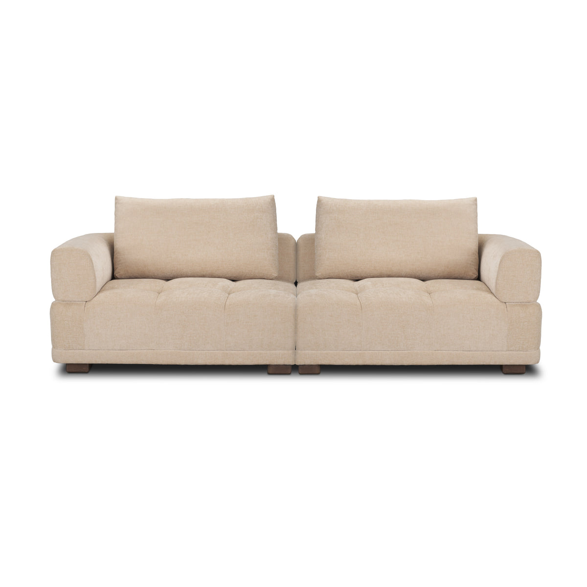 Warner Quilt Beige 2-Piece Sofa Set with Back Cushions - Ornate Home