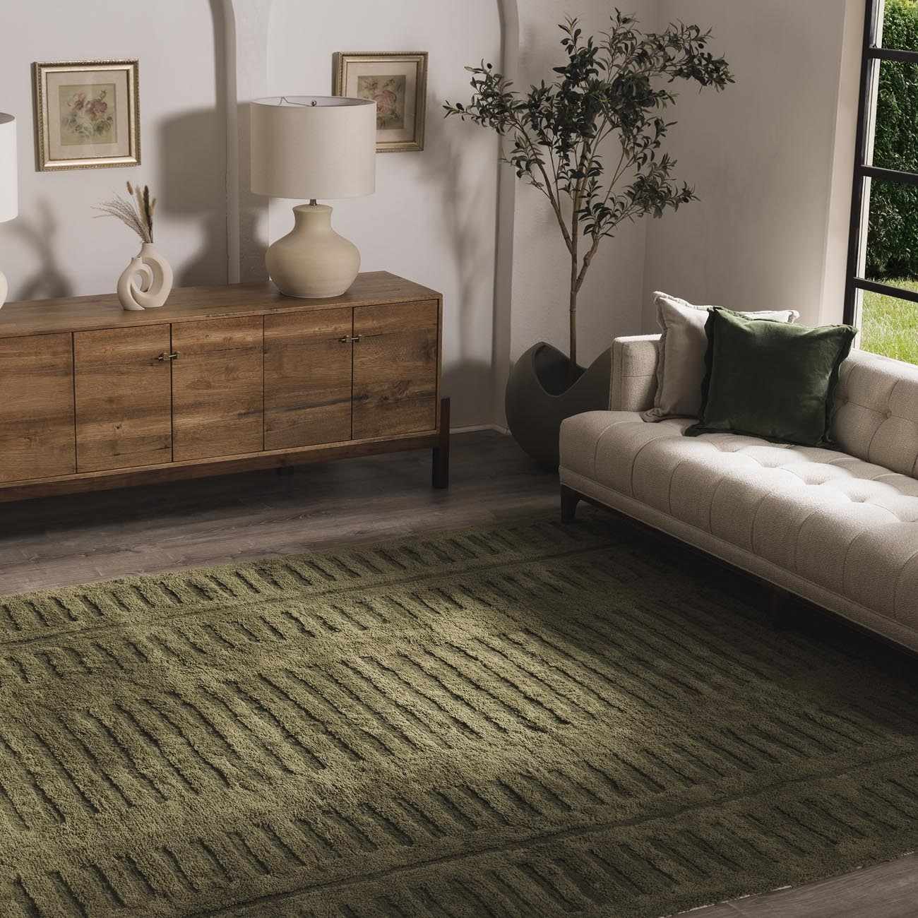 Washable Wool Rug - Green - Clearance - Ornate Home