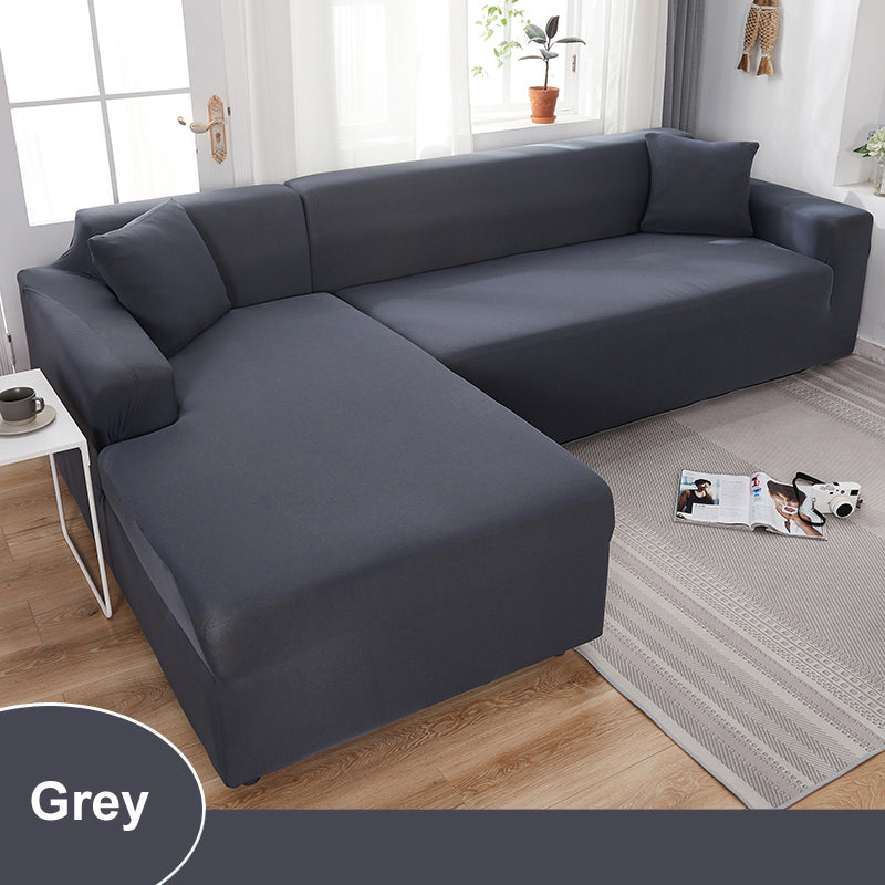 Water Resistant Sofa Cover for Living Room - Elastic Solid L Shaped Corner Sofa Cover - Fits 1/2/3/4 Seater Sofa, Couch, Armchair - Ornate Home
