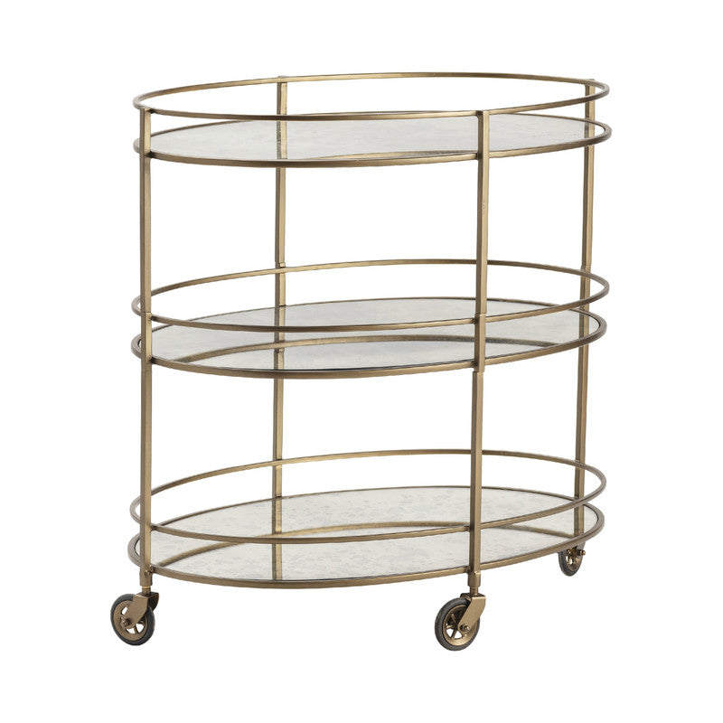 Waterford Gold/Clear Bar Cart - Ornate Home