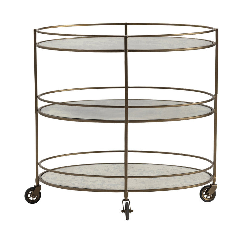 Waterford Gold/Clear Bar Cart - Ornate Home