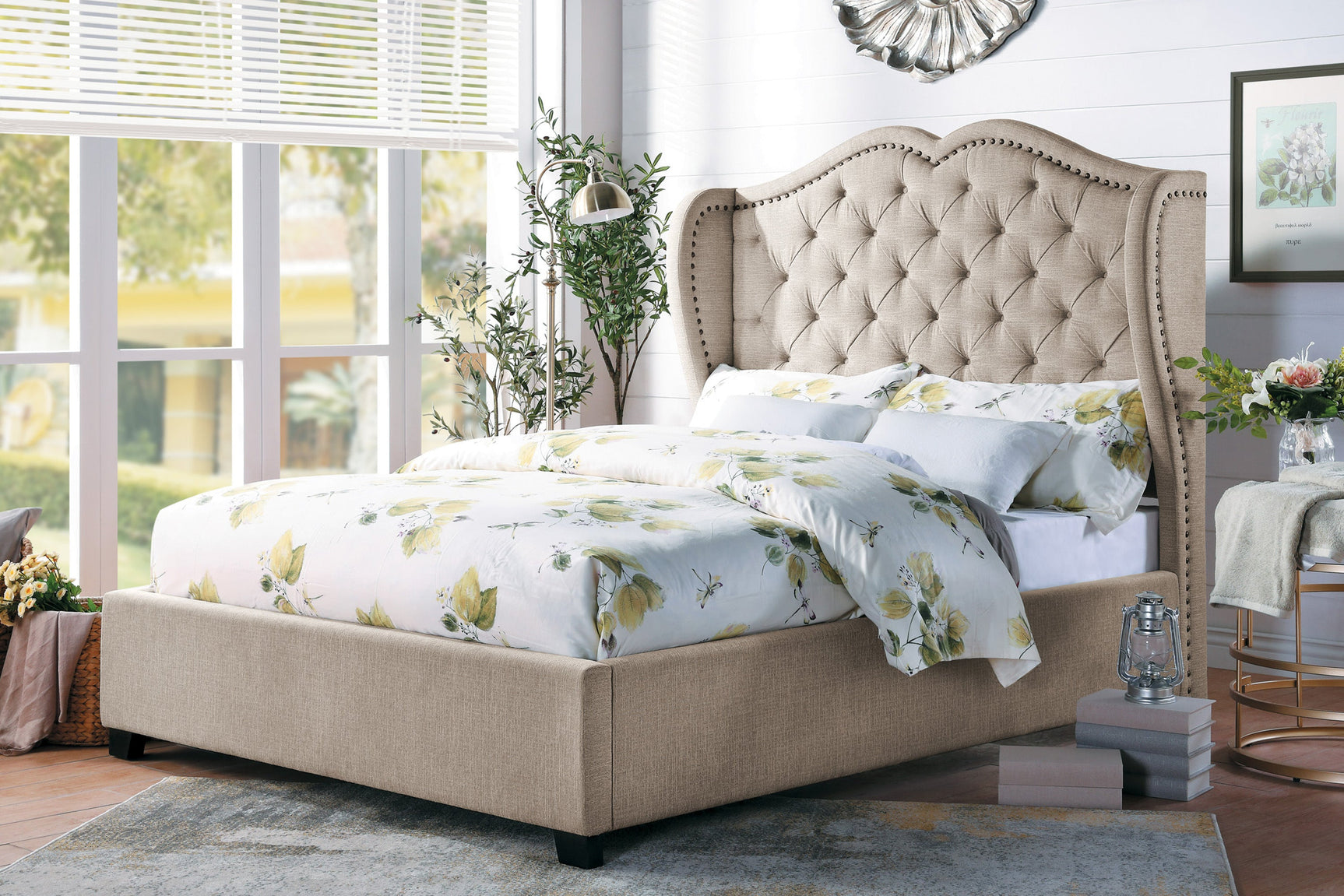 Waterlyn Beige Queen Bed - Ornate Home